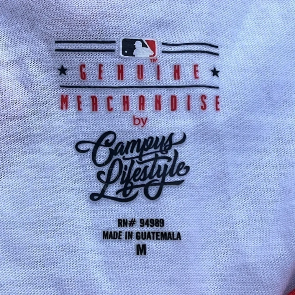 Genuine Merchandise Nationals World Series Champions baseball tee, red/white